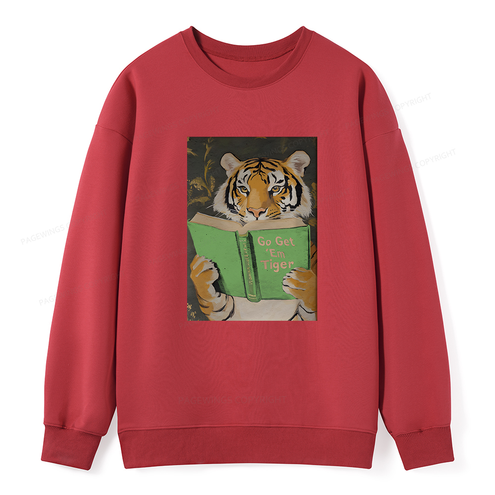 Pagewings Motivational Tiger Reading Unisex Classic Sweatshirt