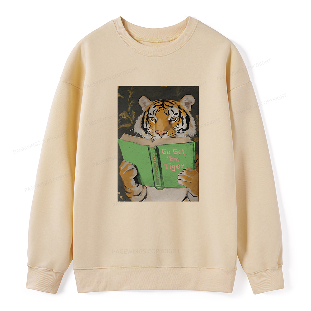 Pagewings Motivational Tiger Reading Unisex Classic Sweatshirt
