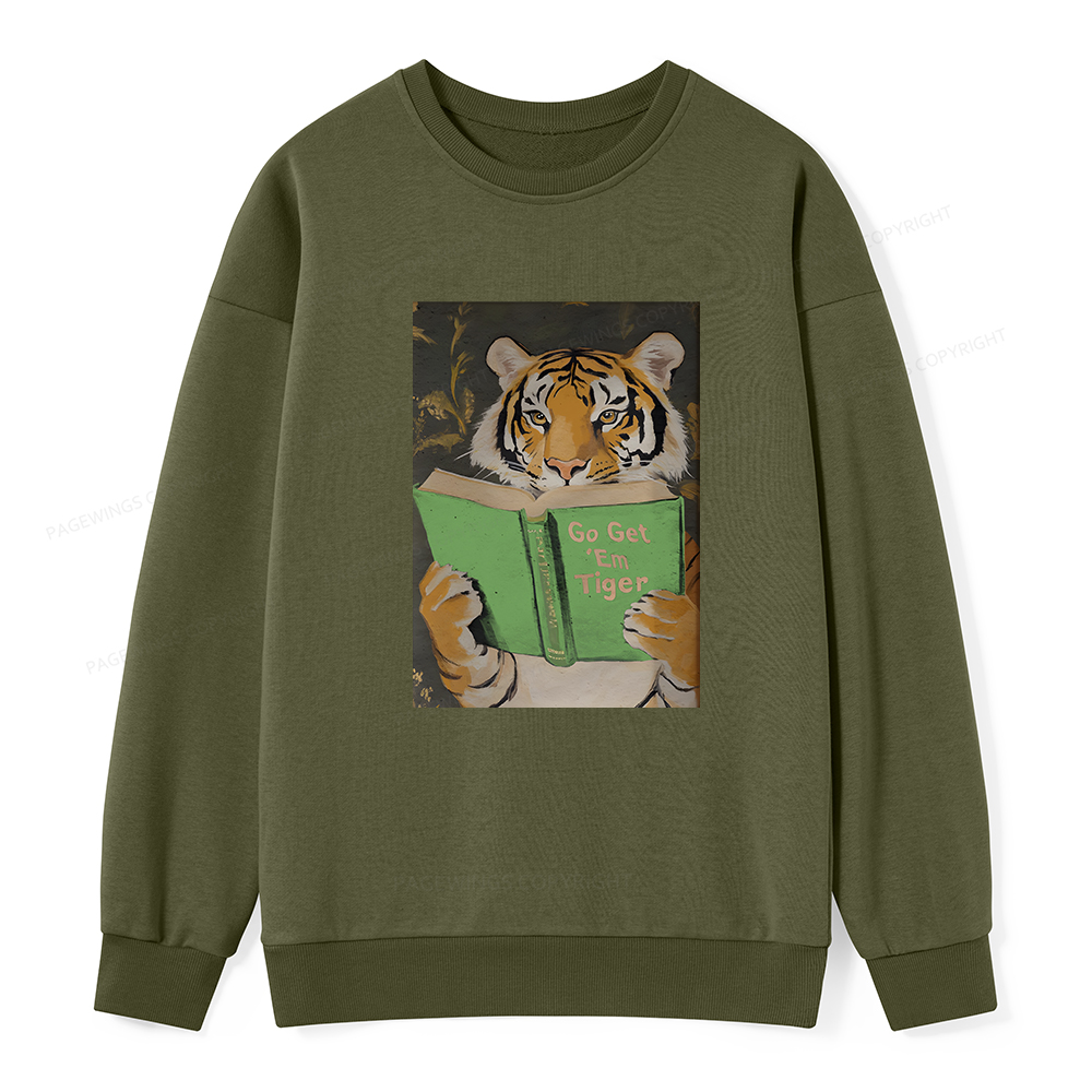 Pagewings Motivational Tiger Reading Unisex Classic Sweatshirt