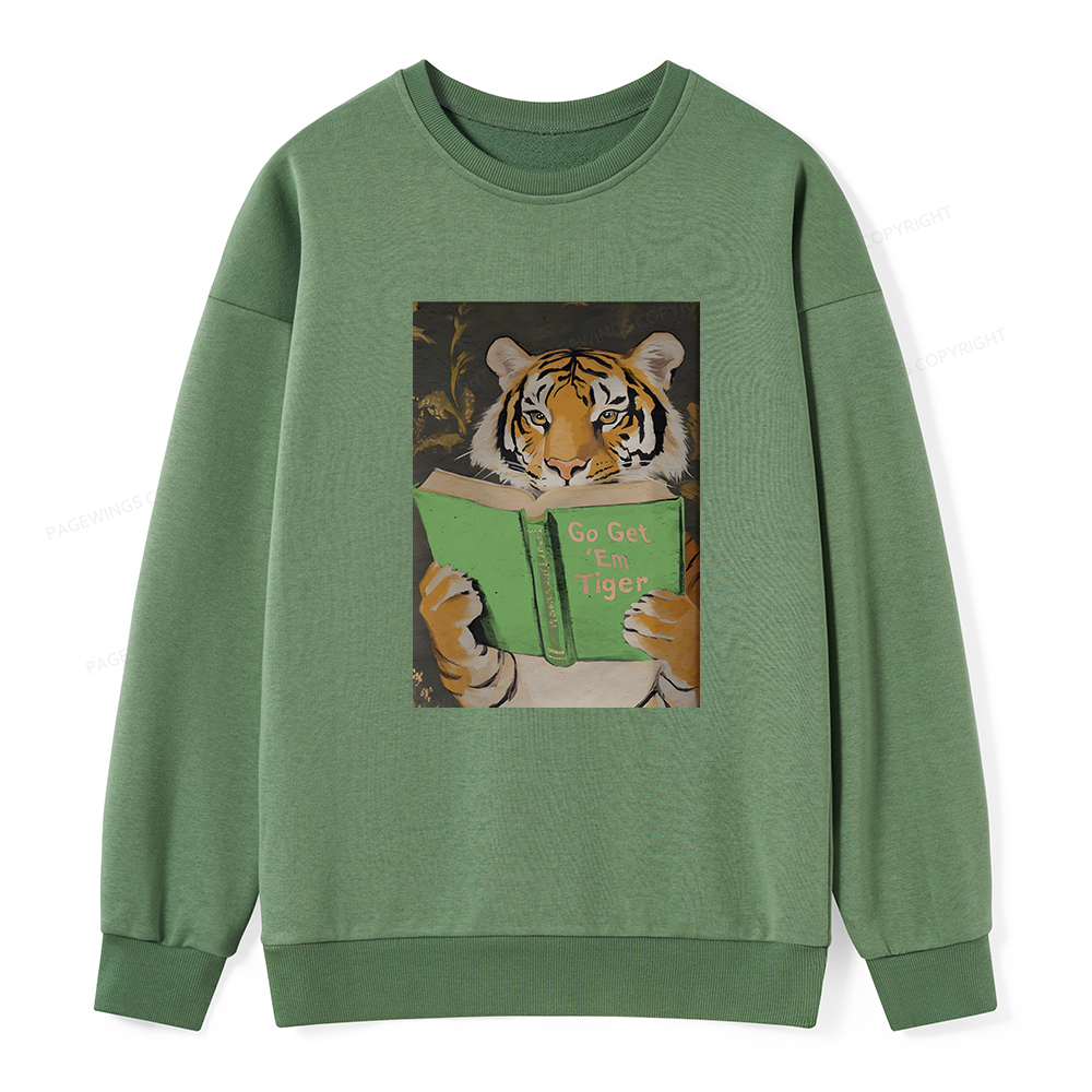 Pagewings Motivational Tiger Reading Unisex Classic Sweatshirt