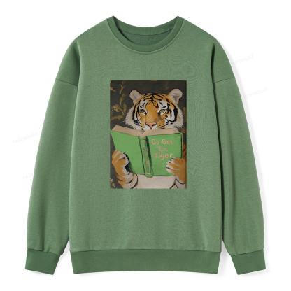 Pagewings Motivational Tiger Reading Unisex Classic Sweatshirt