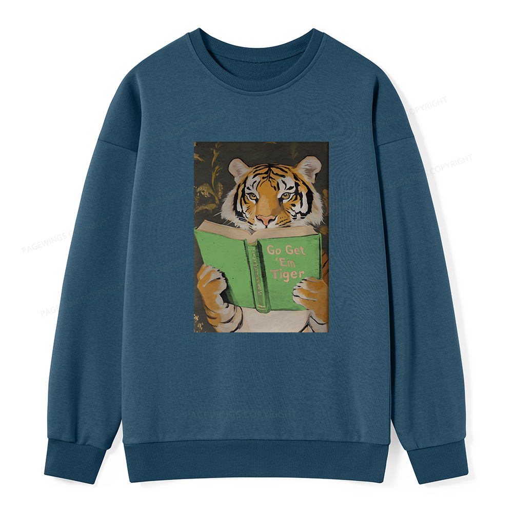 Pagewings Motivational Tiger Reading Unisex Classic Sweatshirt