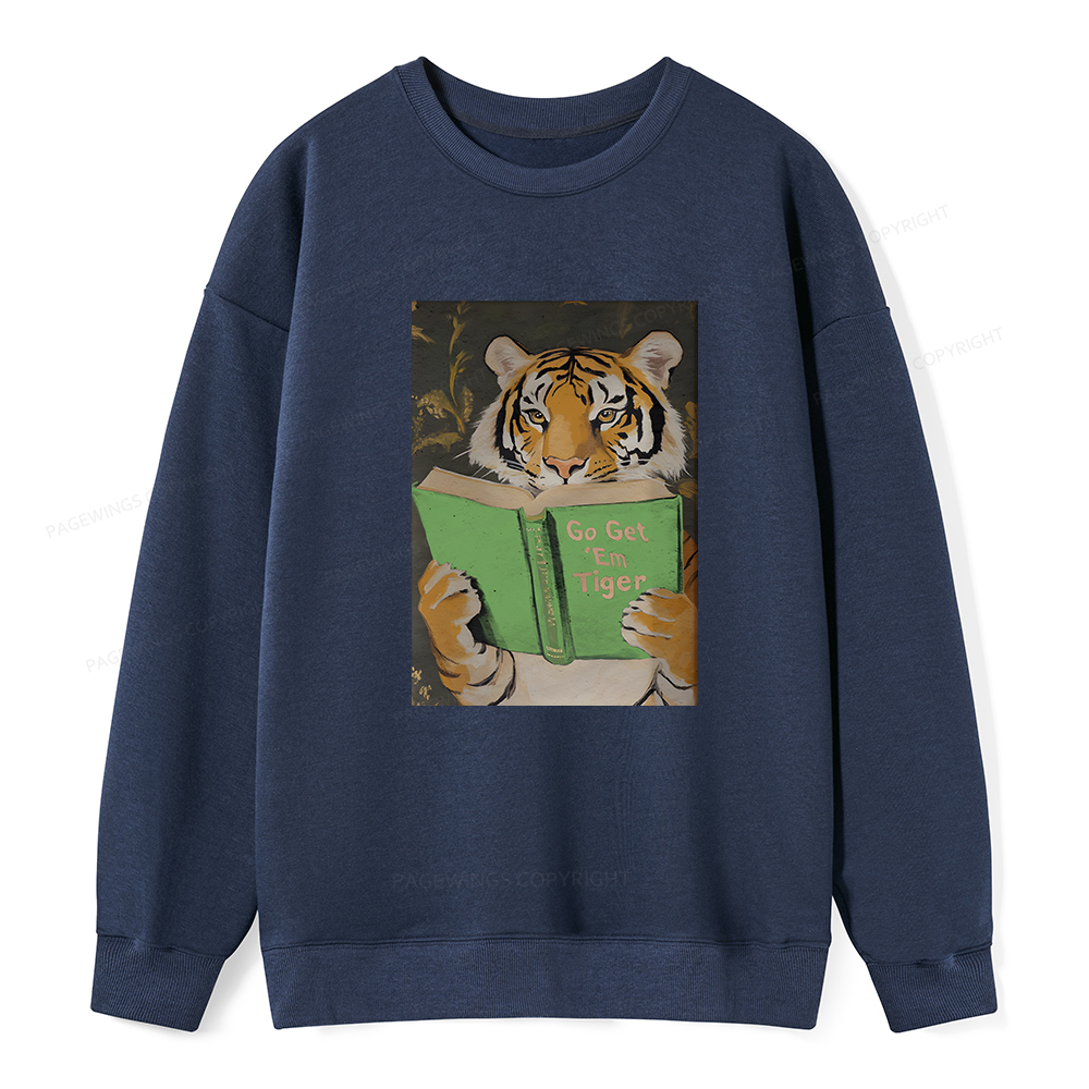 Pagewings Motivational Tiger Reading Unisex Classic Sweatshirt