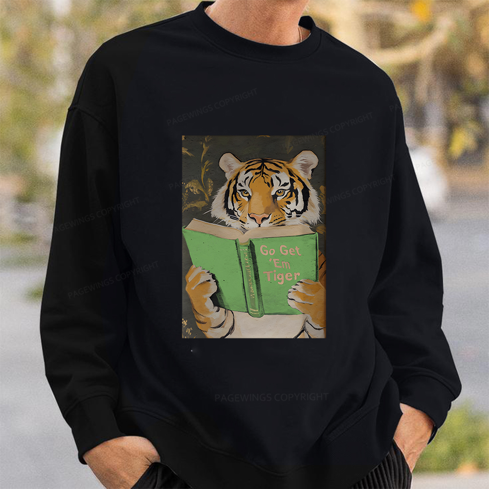 Pagewings Motivational Tiger Reading Unisex Classic Sweatshirt