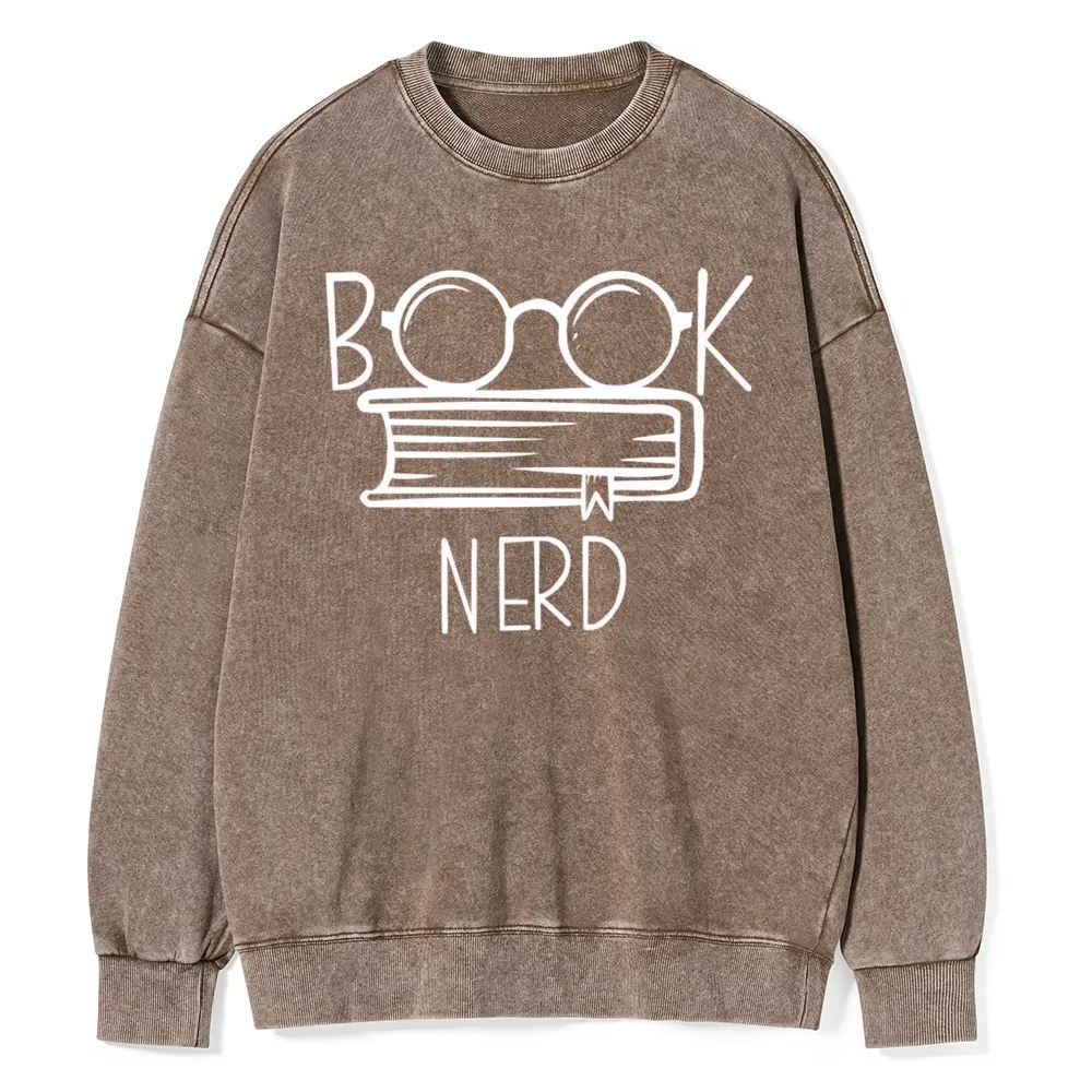 Pagewings Book Nerd Unisex Washed Sweatshirt