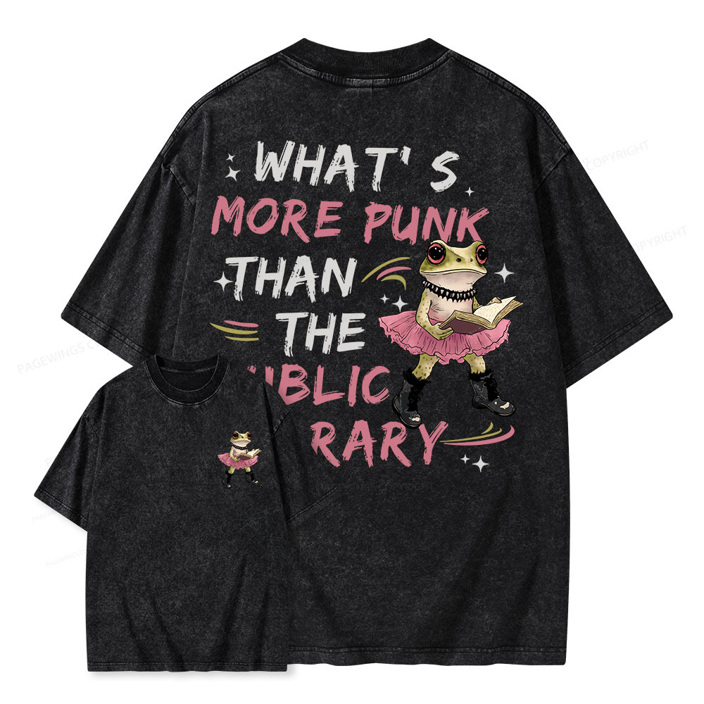 Pagewings What's More Punk Than The Public Library Unisex Washed T-shi
