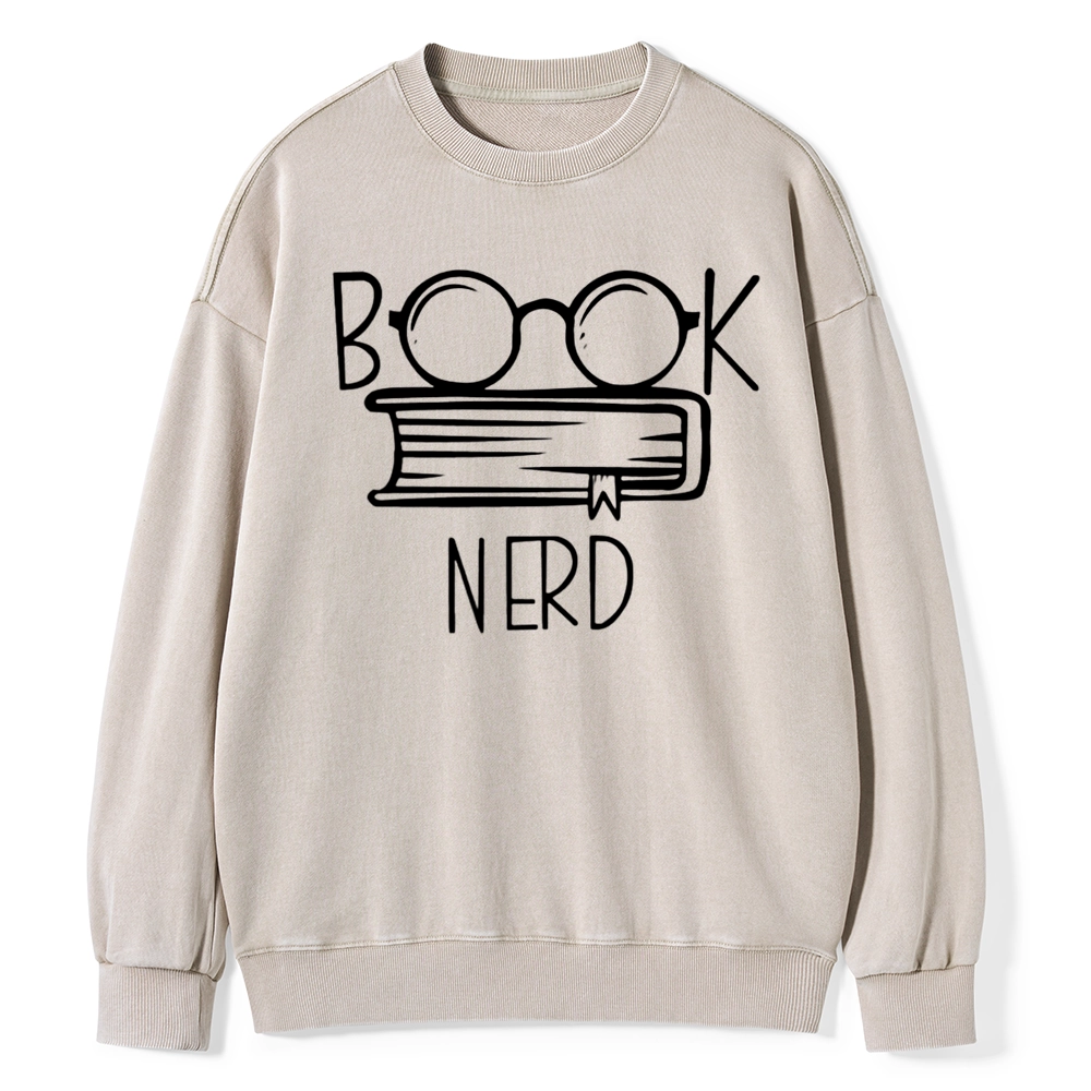 Pagewings  Book Nerd Unisex Washed Sweatshirt