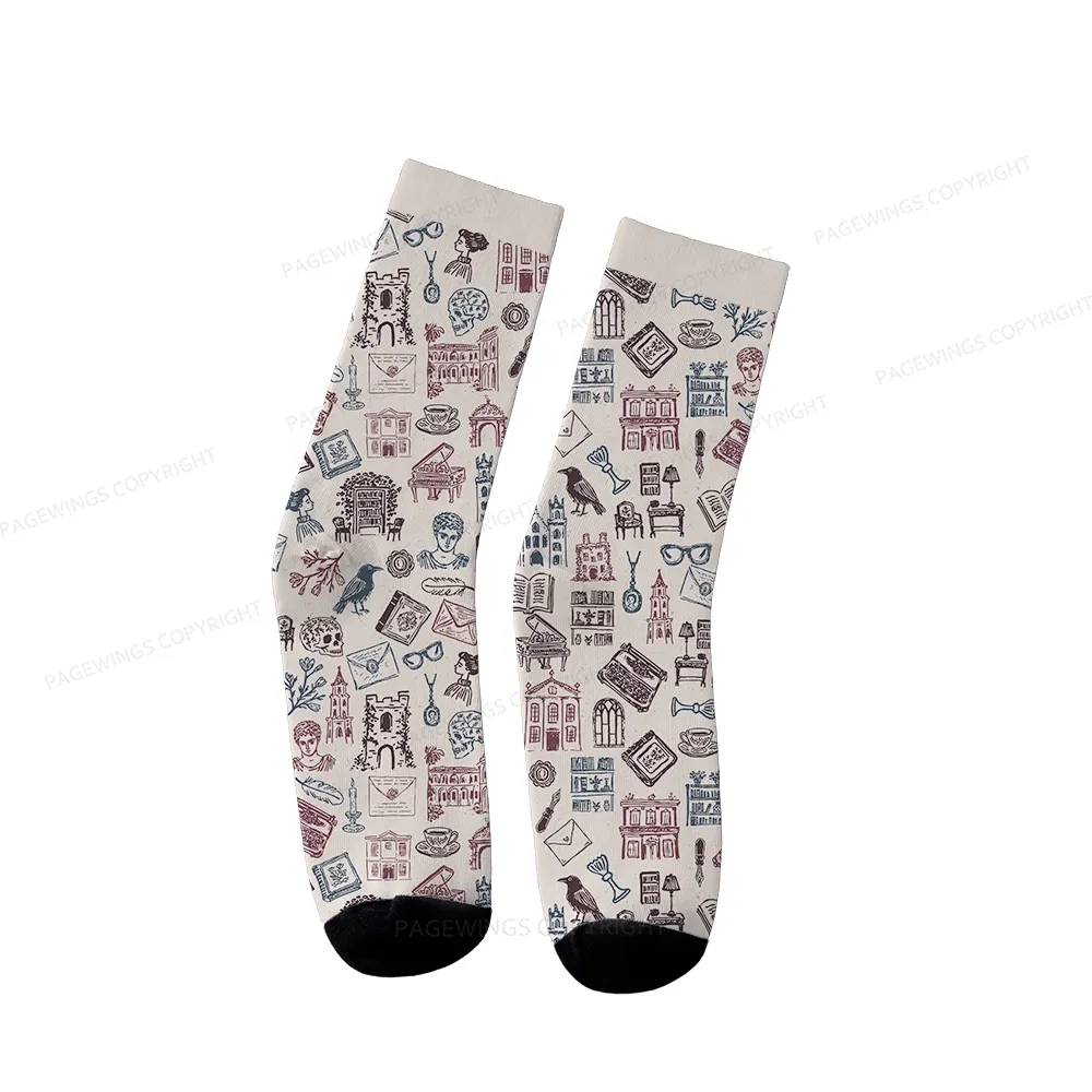 Pagewings Bookish Book Lovers Unisex Socks
