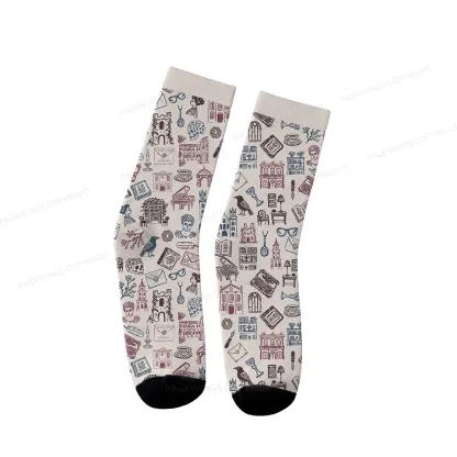 Pagewings Bookish Book Lovers Unisex Socks