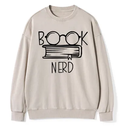 Pagewings  Book Nerd Unisex Washed Sweatshirt