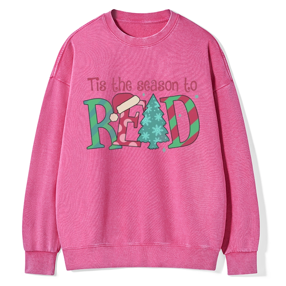 Pagewings   Christmas Reading Unisex Washed Sweatshirt