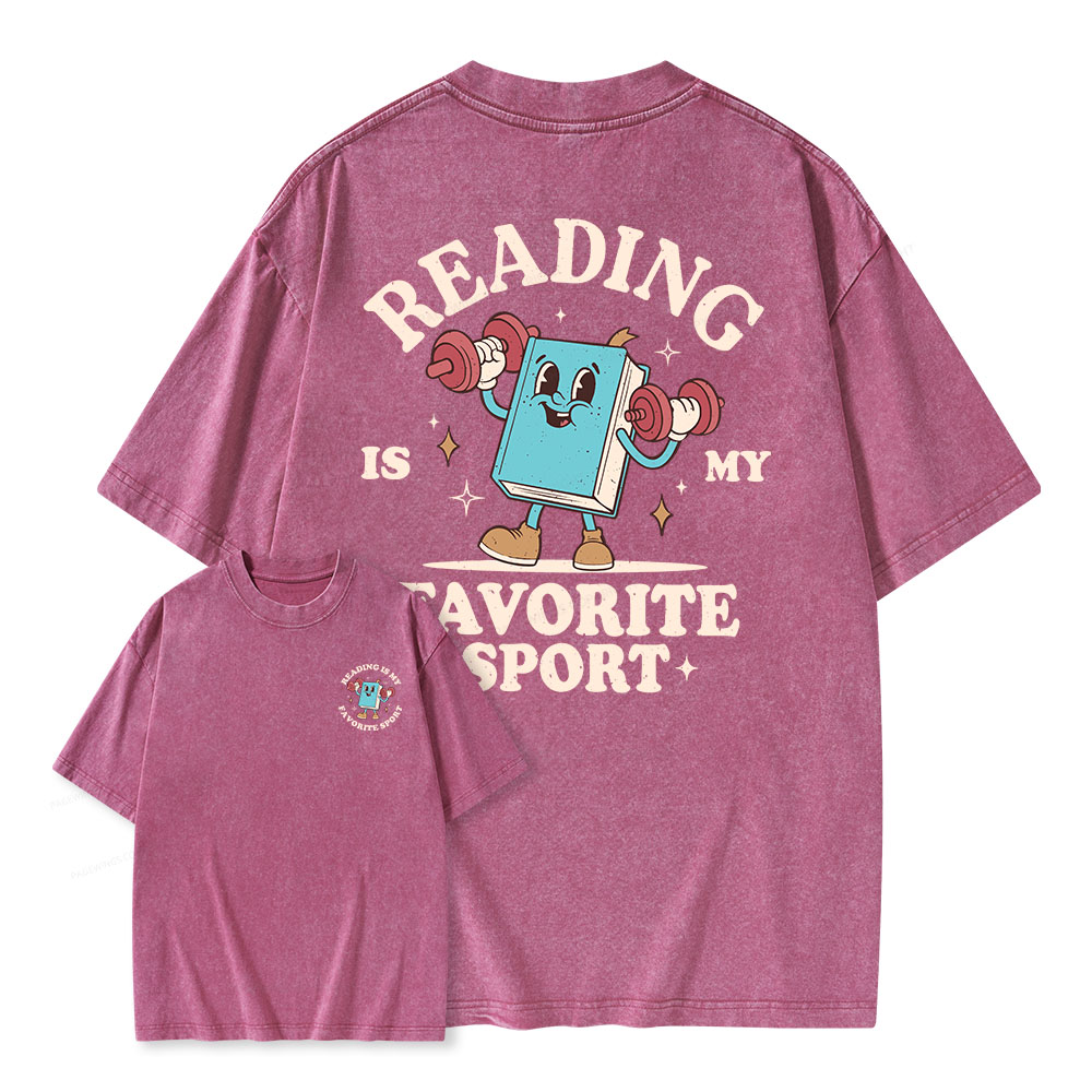 Pagewings Reading Is My Favorite Sport Unisex Washed T-shirt