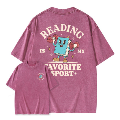 Pagewings Reading Is My Favorite Sport Unisex Washed T-shirt
