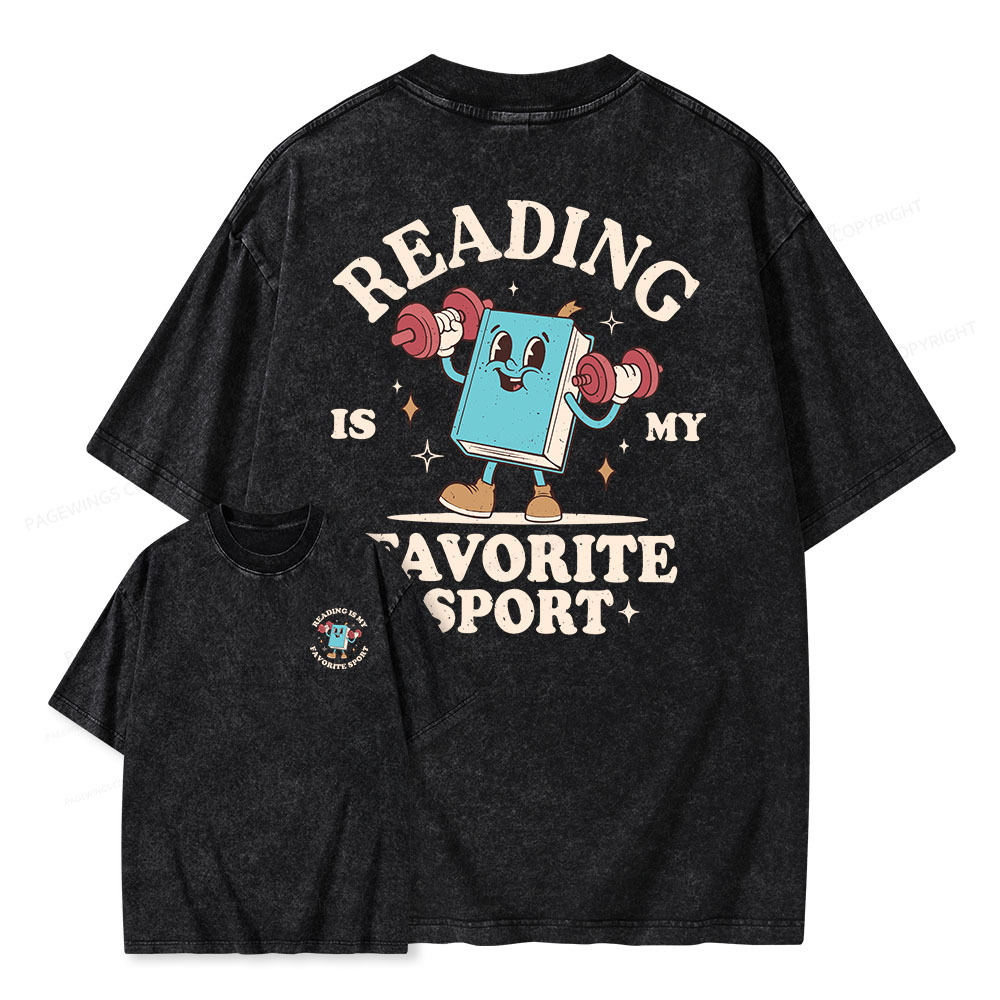 Pagewings Reading Is My Favorite Sport Unisex Washed T-shirt
