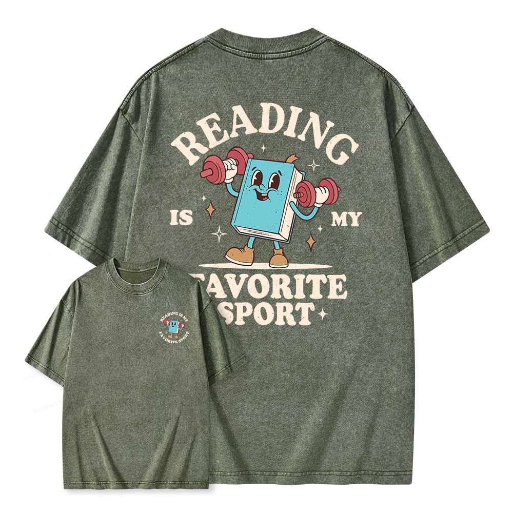 Pagewings Reading Is My Favorite Sport Unisex Washed T-shirt
