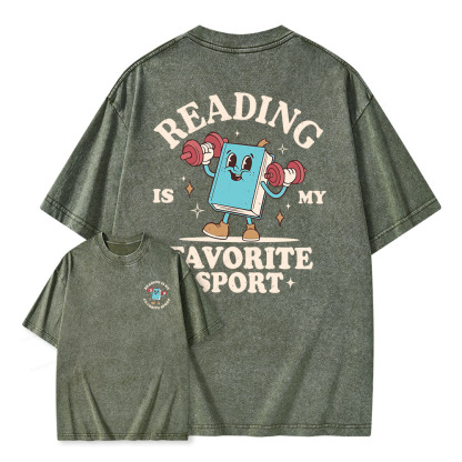 Pagewings Reading Is My Favorite Sport Unisex Washed T-shirt
