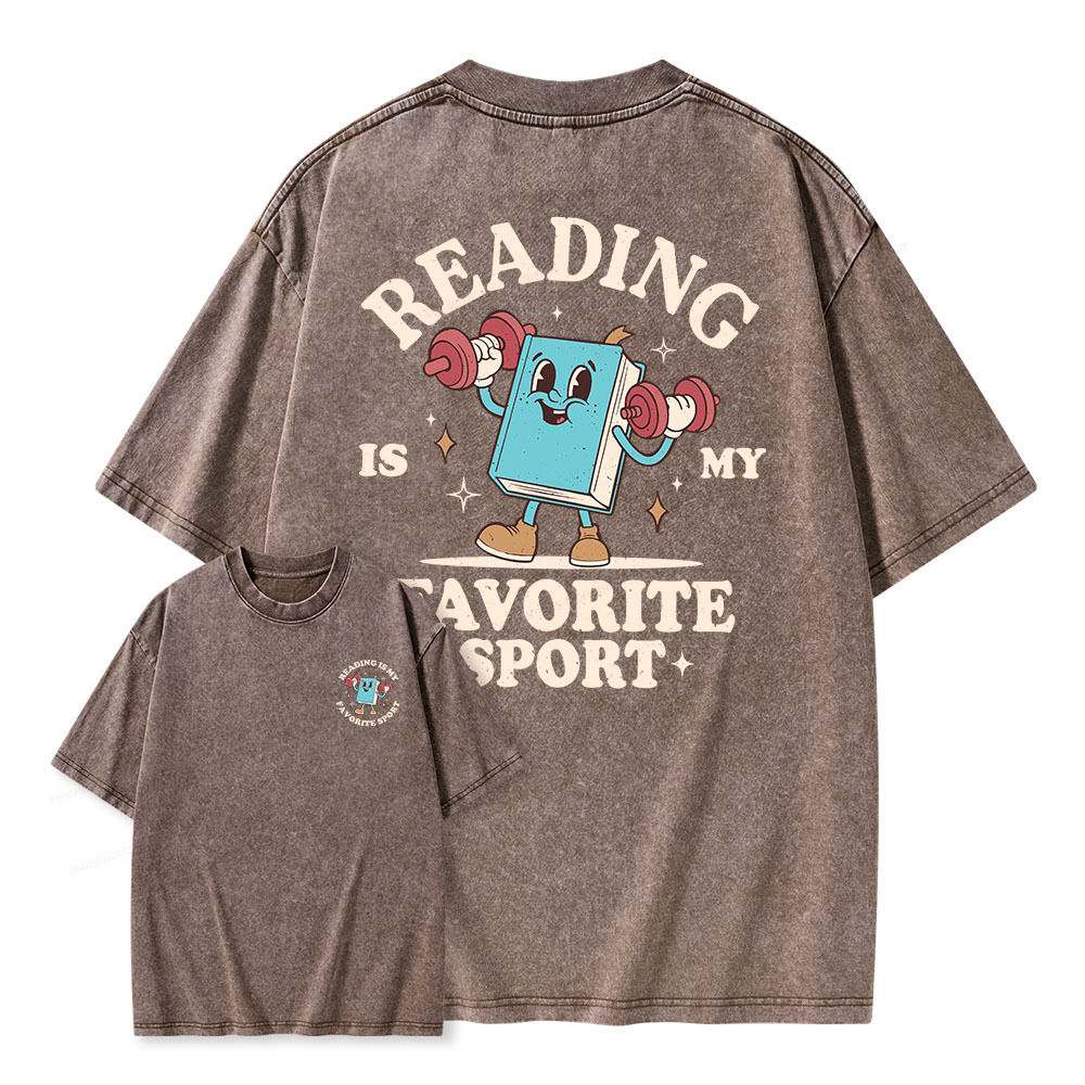 Pagewings Reading Is My Favorite Sport Unisex Washed T-shirt