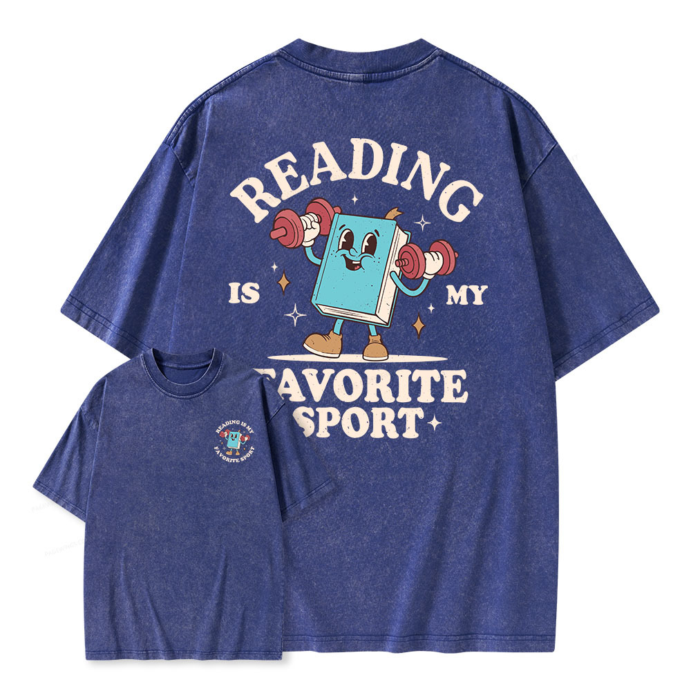 Pagewings Reading Is My Favorite Sport Unisex Washed T-shirt