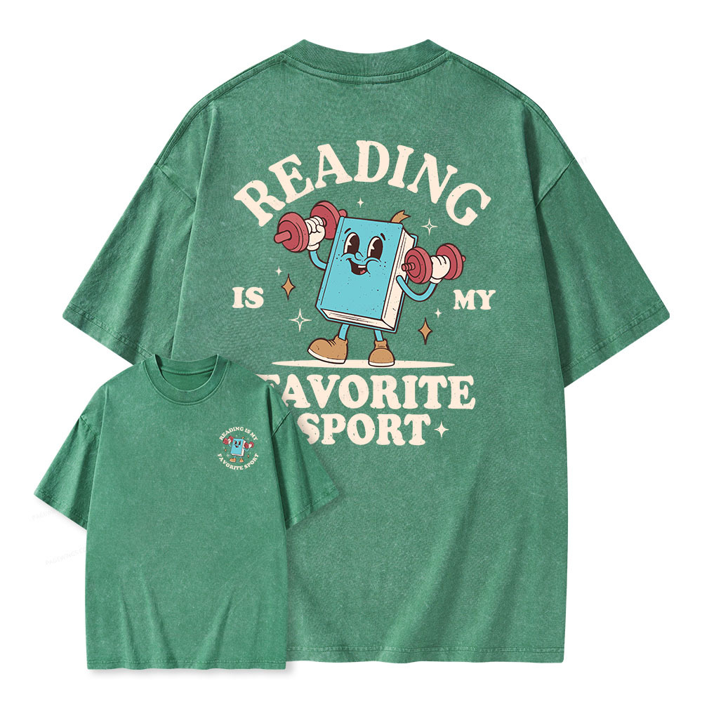 Pagewings Reading Is My Favorite Sport Unisex Washed T-shirt