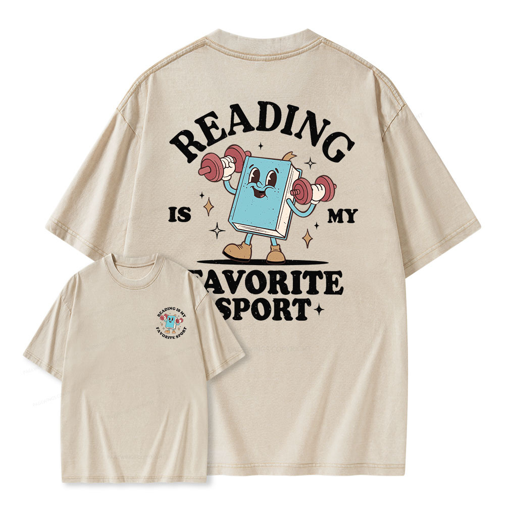 Pagewings Reading Is My Favorite Sport Unisex Washed T-shirt