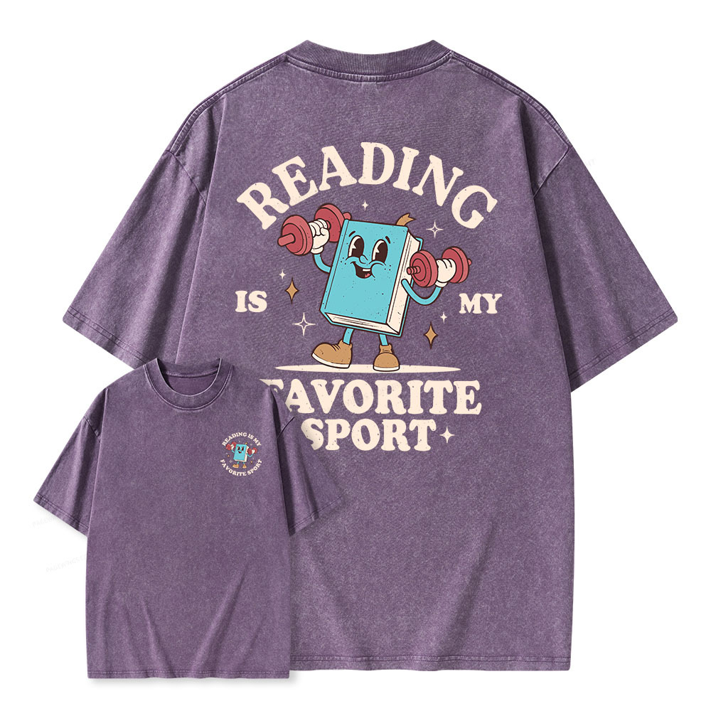 Pagewings Reading Is My Favorite Sport Unisex Washed T-shirt