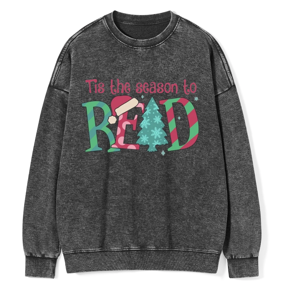 Pagewings   Christmas Reading Unisex Washed Sweatshirt