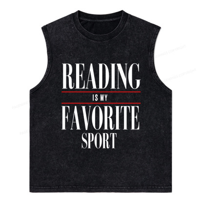 Pagewings Reading Is My Favorite Sport Unisex Washed Tank Top