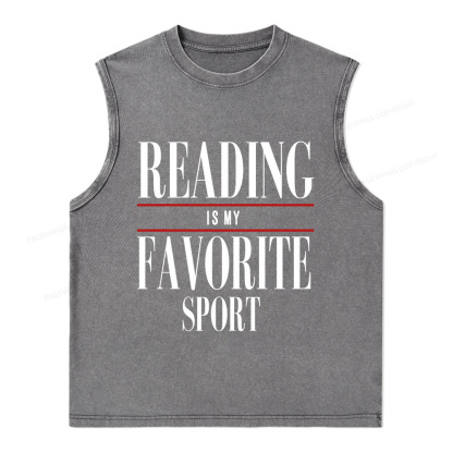 Pagewings Reading Is My Favorite Sport Unisex Washed Tank Top