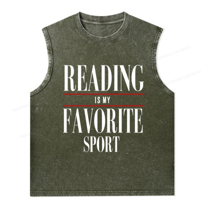Pagewings Reading Is My Favorite Sport Unisex Washed Tank Top