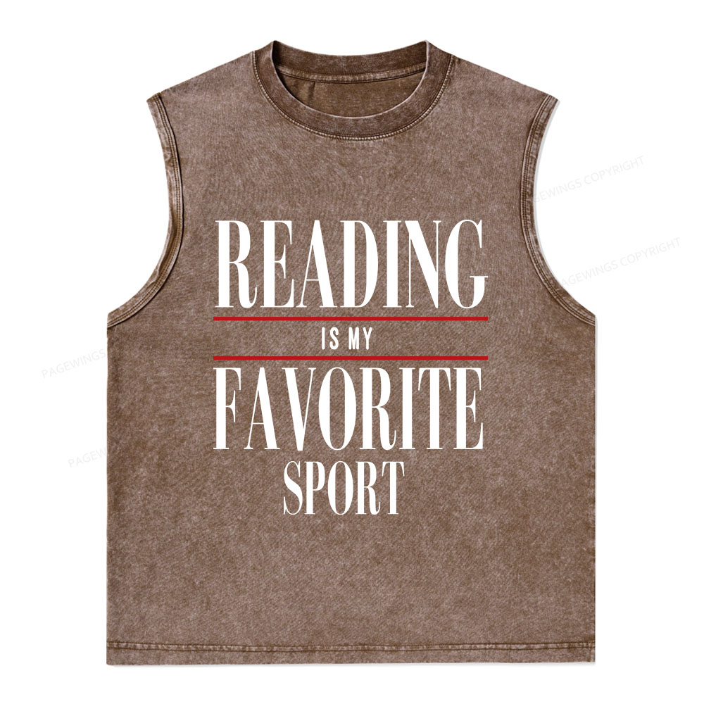 Pagewings Reading Is My Favorite Sport Unisex Washed Tank Top