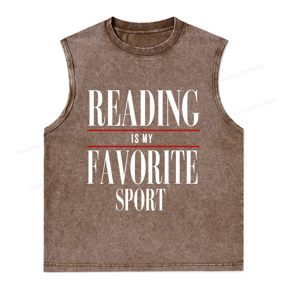Pagewings Reading Is My Favorite Sport Unisex Washed Tank Top