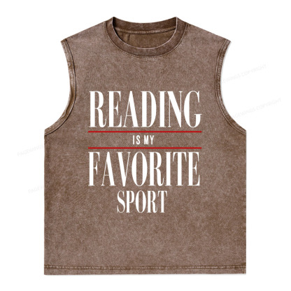Pagewings Reading Is My Favorite Sport Unisex Washed Tank Top