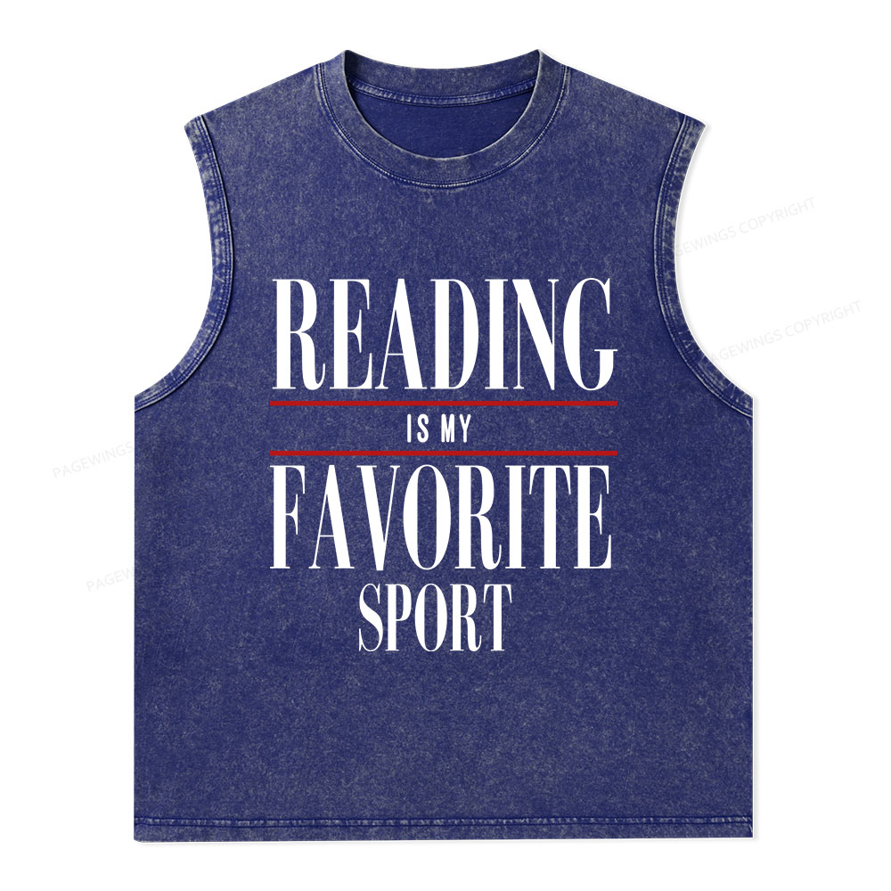 Pagewings Reading Is My Favorite Sport Unisex Washed Tank Top