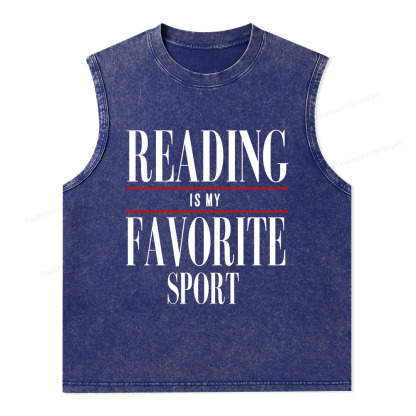 Pagewings Reading Is My Favorite Sport Unisex Washed Tank Top