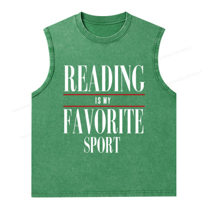 Pagewings Reading Is My Favorite Sport Unisex Washed Tank Top