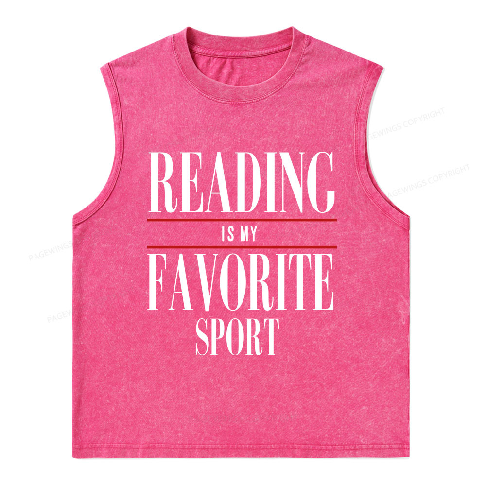 Pagewings Reading Is My Favorite Sport Unisex Washed Tank Top