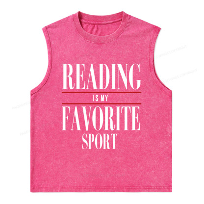 Pagewings Reading Is My Favorite Sport Unisex Washed Tank Top