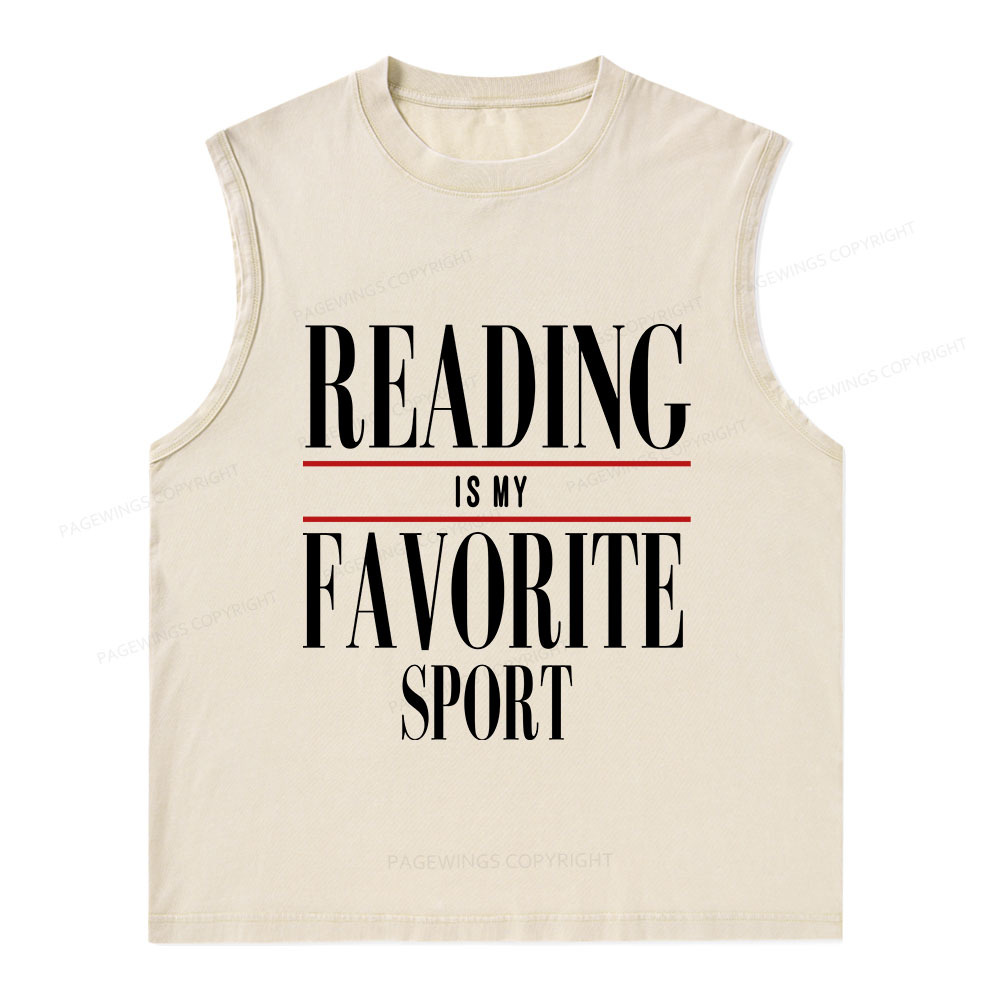 Pagewings Reading Is My Favorite Sport Unisex Washed Tank Top