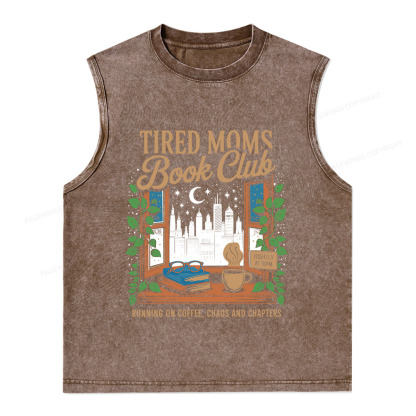Pagewings Tired Moms Book Club Unisex Washed Tank Top