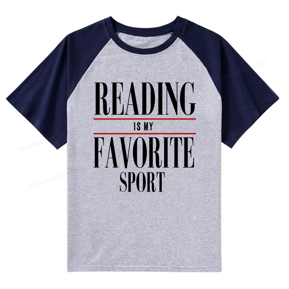 Pagewings Reading Is My Favorite Sport Raglan T-shirt