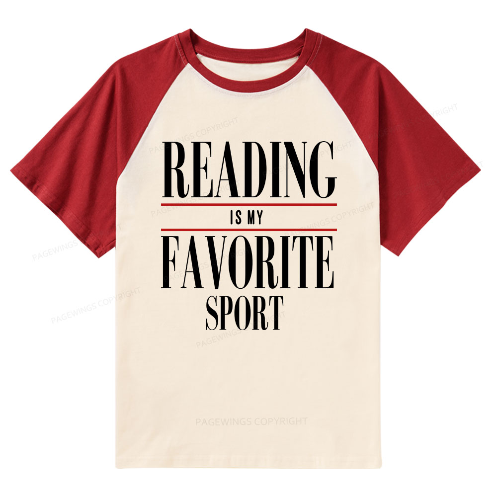 Pagewings Reading Is My Favorite Sport Raglan T-shirt