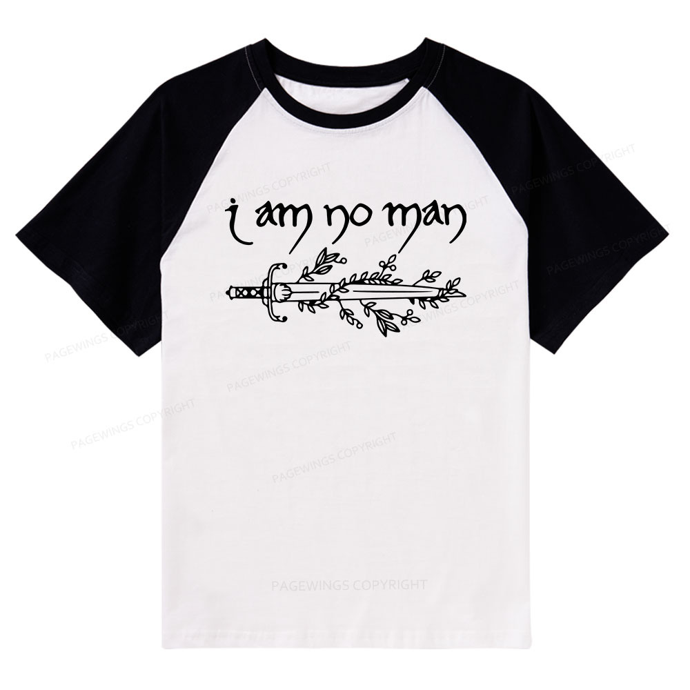 Pagewings I Am No Man Raglan T-shirt