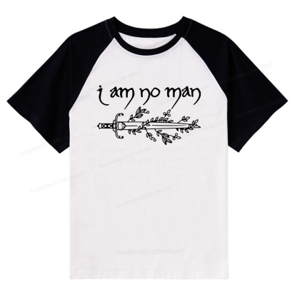 Pagewings I Am No Man Raglan T-shirt