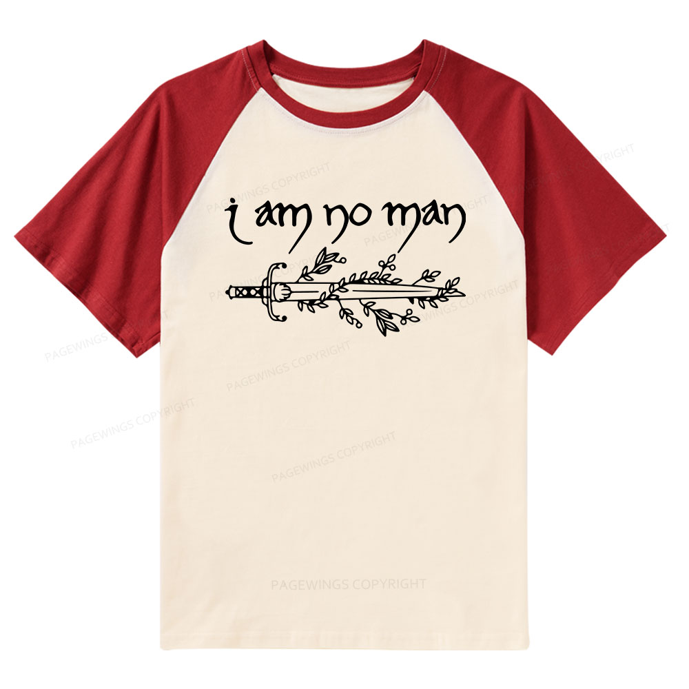 Pagewings I Am No Man Raglan T-shirt