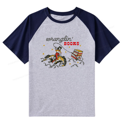 Pagewings Wranglin' Books Raglan T-shirt