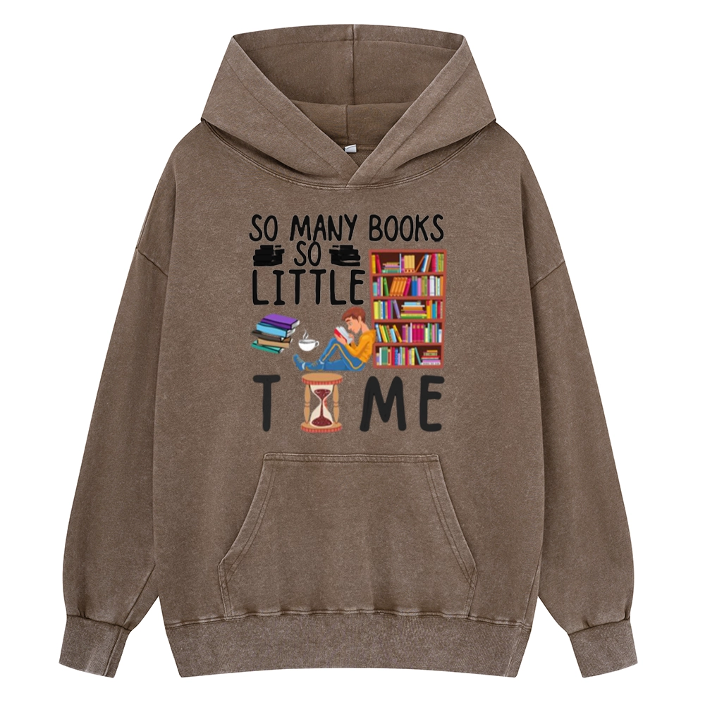 Pagewings So Many Books So Little Time Unisex Washed Hoodie