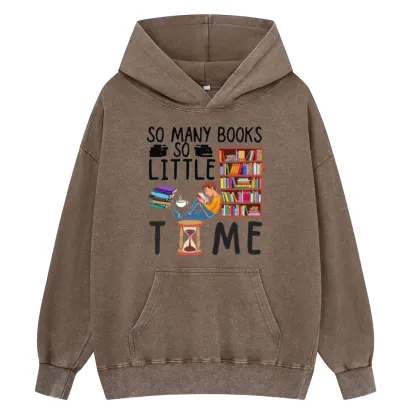 Pagewings So Many Books So Little Time Unisex Washed Hoodie