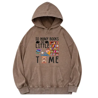 Pagewings So Many Books So Little Time Unisex Washed Hoodie