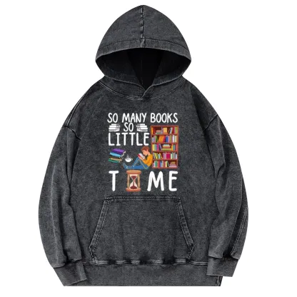 Pagewings So Many Books So Little Time Unisex Washed Hoodie
