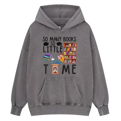 Pagewings So Many Books So Little Time Unisex Washed Hoodie